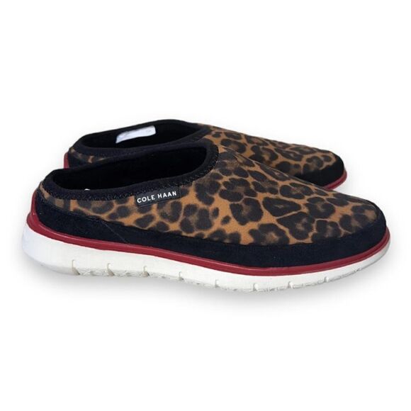 Cole Haan Generation Zerogrand Dweller Shearling Slipper Leopard Women's 7 - Picture 4 of 11